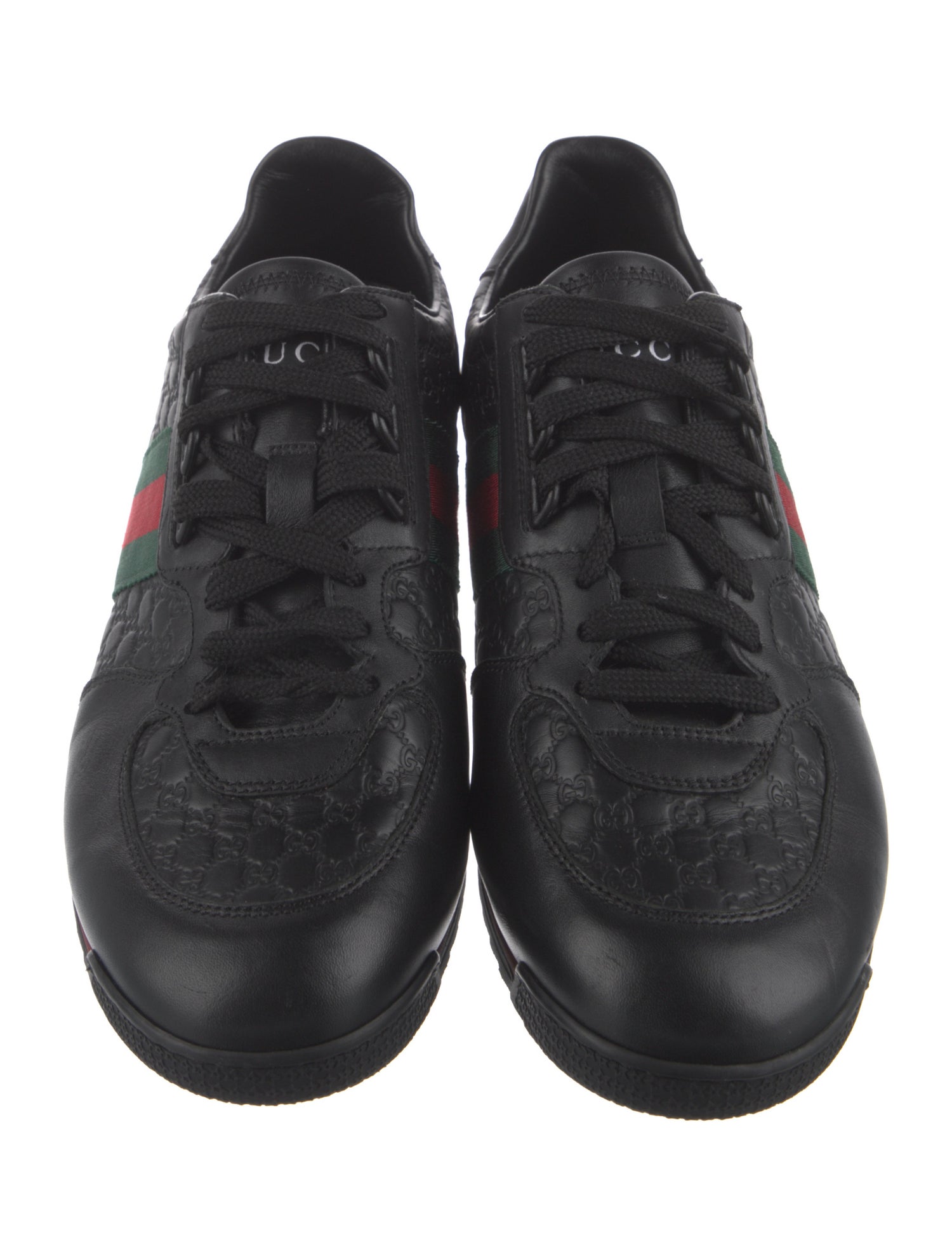 Gucci Web Accent Leather Sneakers